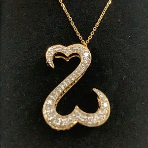 Jane Seymour open heart pendant 14k yellow  gold.